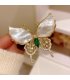 XSB191 - White Opal Butterfly Brooch